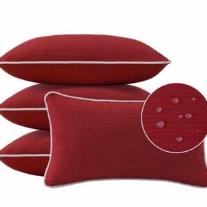 Luxury Red Waterproof Pillow Set